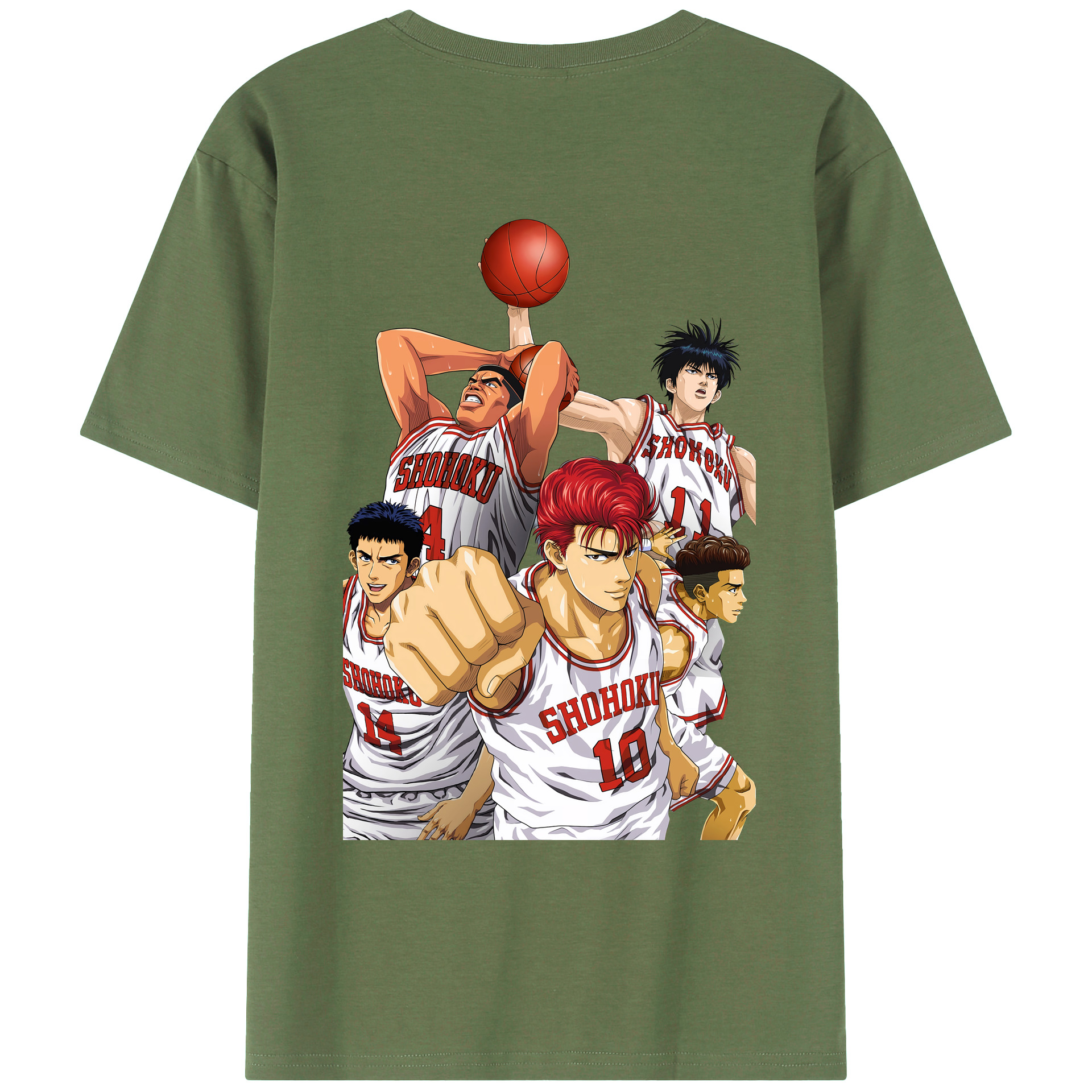 （画像用） SLAM DUNK／スラムダンク 綿100％ メンズ半袖Tシャツ（バックプリント） 通気性
